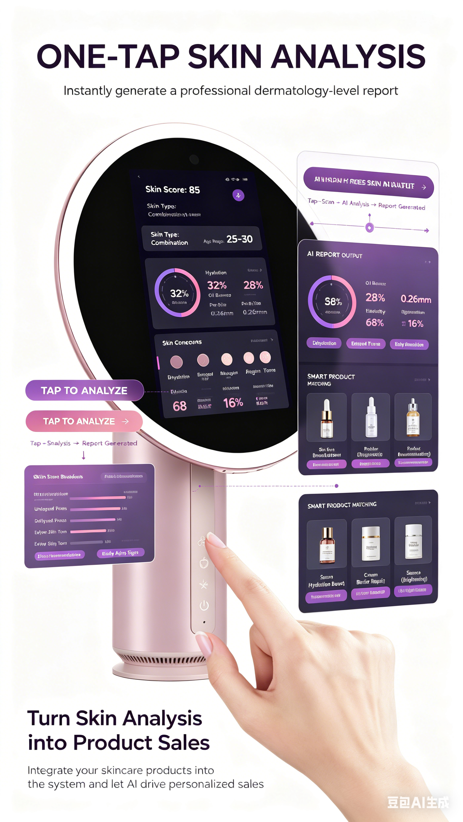 Ai Smart Skin Analysis Mirror| RD Engineering-driven beauty company ToptenBeauty
