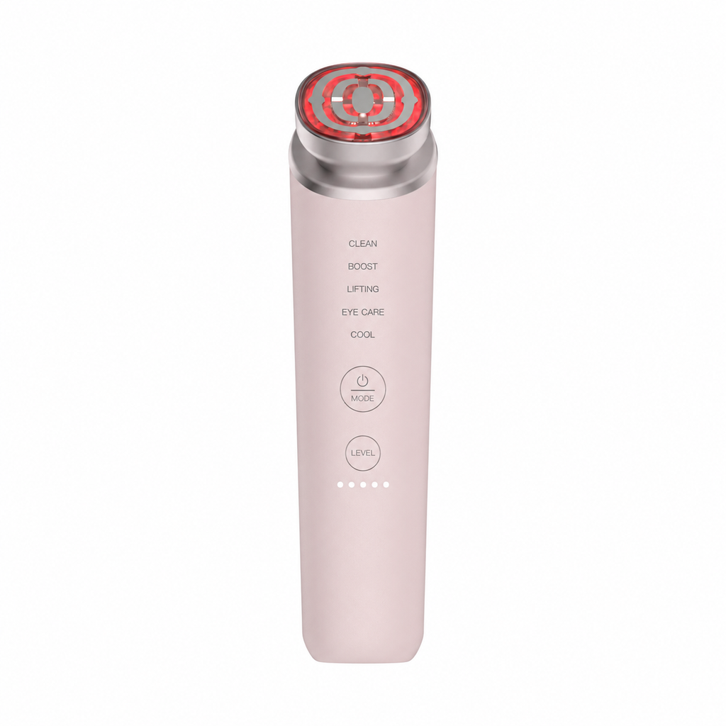 5-in-1 RF EMS Facial Beauty Device with Ion Infusion, Hot & Cool Therapy for Skin Lifting and Rejuvenation
