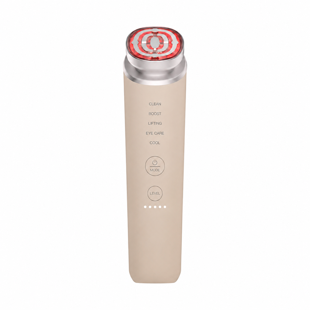 5-in-1 RF EMS Facial Beauty Device with Ion Infusion, Hot & Cool Therapy for Skin Lifting and Rejuvenation
